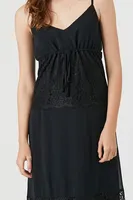 Women's Chiffon Lace-Trim Maxi Dress