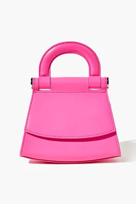 Women's Faux Leather Mini Crossbody Bag in Pink