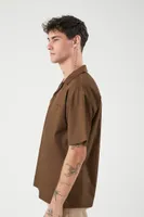 Men Poplin Short-Sleeve Shirt in Latte, XXL