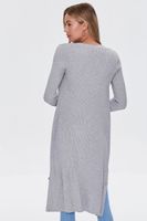 Women's Ribbed Longline Cardigan Sweater in Heather Grey Small