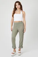 Women's Cuffed Straight-Leg Pants in Sage Large