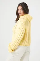 Women's Turtleneck Cropped Sweater in Pale Banana Large