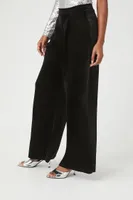 Women's Velvet Wide-Leg Pants in Black Small