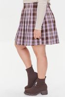 Women's Plaid Mini Skirt in Lavender, 1X