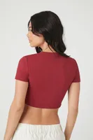 Women's Button-Front Crop Top