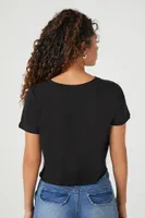 Women's Prince Peter New York Cty Cropped T-Shirt in Black Small