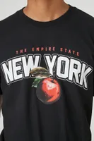 Men New York Apple Graphic Tee in Black, XXL