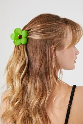 Floral Hair Claw Clip in Green