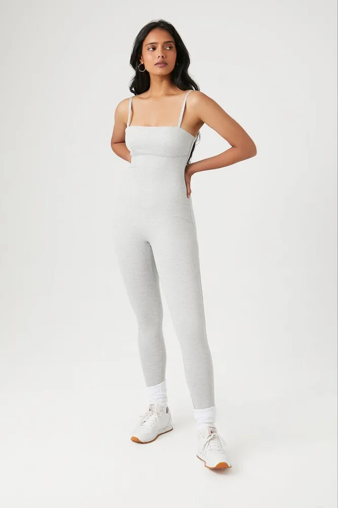 Women's Fitted Cami Jumpsuit in Heather Grey, XS