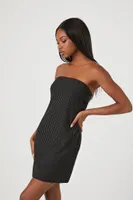 Women's Pinstriped Strapless Mini Dress