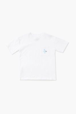 Kids Beach Graphic T-Shirt (Girls + Boys) in White, 11/12