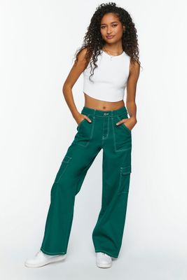 Women's Twill Cargo Pants Green
