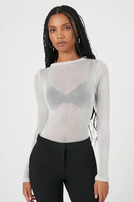 Women's Sheer Long-Sleeve Top