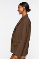 Women's Peak Lapel Single-Breasted Blazer in Dark Brown Small