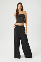 Women's Strapless Foldover Crop Top