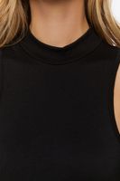 Women's Sleeveless Mock Neck Bodysuit in Black Medium