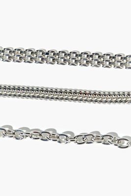 Women's Chain Bracelet Set in Silver