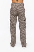 Men Houndstooth Straight-Leg Trousers in Brown, 31