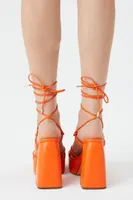 Women's Lace-Up Platform Block Heels