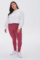 Women's Basic Organically Grown Cotton Leggings in Berry, 0X