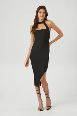 Women's Cutout Halter Midi Dress