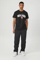 Men Toggle Drawstring Cargo Joggers in Black Large