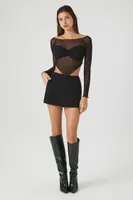 Women's Sheer Mesh Crop Top