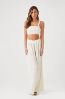 Women's Chiffon Crop Top & Pants Set Ivory