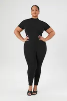 Women's Mock Neck Jumpsuit in Black, 0X