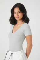 Women's Cotton-Blend V-Neck Bodysuit