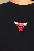 Women's Chicago Bulls Graphic Cropped T-Shirt in Black Medium