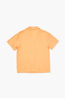 Kids Collared Buttoned Shirt (Girls + Boys) Orange,