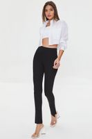 Women's Split Slim-Fit Pants in Black Medium