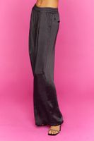 Women's Satin Wide-Leg Pants in Black Small