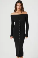 Women's Off-the-Shoulder Midi Sweater Dress