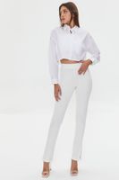 Women's Split Slim-Fit Pants in Cream Medium