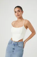 Women's Cropped Curved-Hem Cami in Vanilla Large