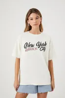 Women's New York City Graphic T-Shirt in Cream Large