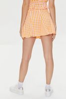 Women's Mixed Plaid Mini Skirt in Marigold/Pink Small