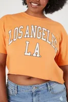 Women's Los Angeles Cropped T-Shirt in Orange, 0X