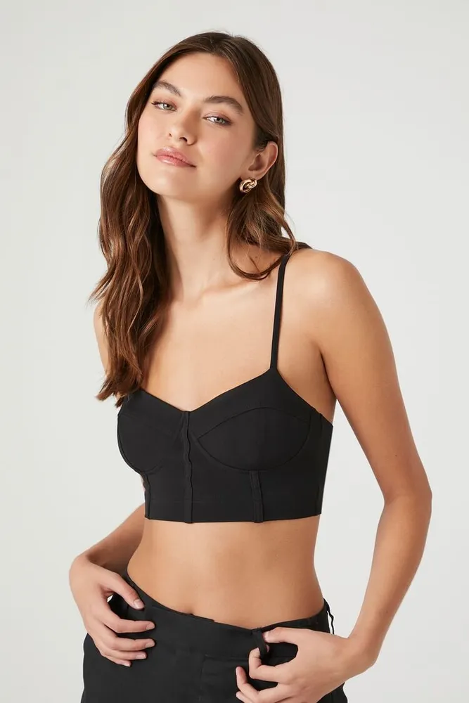 Forever 21 Women's Caged Sweetheart Self-Tie Crop Top