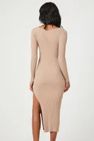 Women's Thigh-Slit Midi Sweater Dress