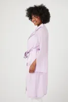 Women's Satin Notched Kimono in Lavender, 1X