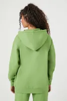 Women's Austin Graphic Fleece Zip-Up Hoodie in Pepper Green, XS