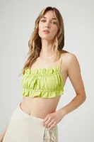 Women's Open-Back Ruffled Cropped Cami XL