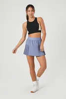 Women's Active Pleated Mini Skirt in Heather Blue Large