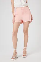 Women's High-Rise Pull-On Shorts in Pink Large