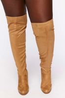 Women's Faux Suede Over-the-Knee Boots (Wide) in Tan, 5.5