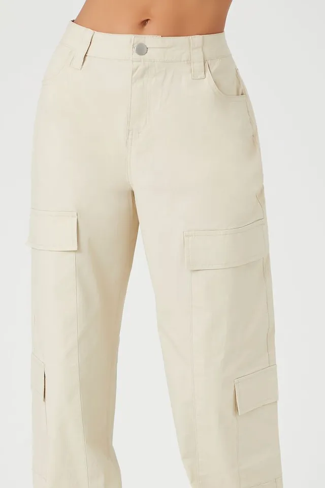 Hollister Baggy Cargo Pant In Cream-White for Women