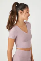 Women's Active Cropped V-Neck Tee Small